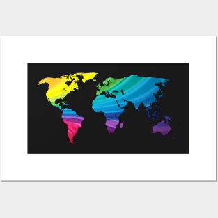 world map, rainbow colors Posters and Art